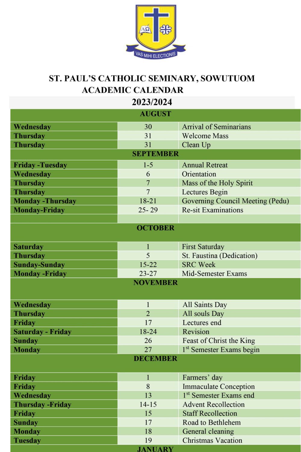 St. Paul's Catholic Seminary Sowutuom - ACADEMIC_CALENDER_2023_2024_1