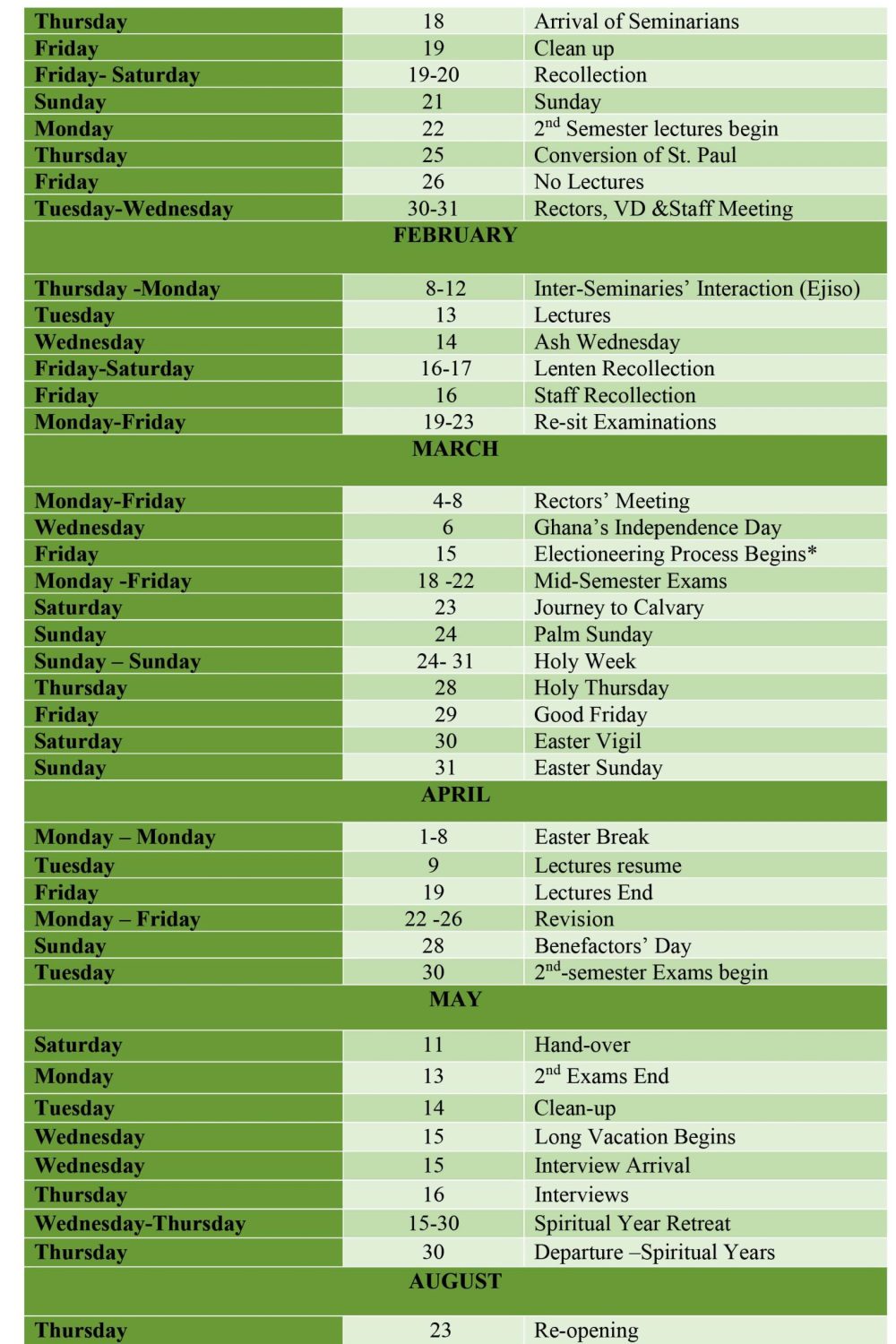 St. Paul's Catholic Seminary Sowutuom - ACADEMIC_CALENDER_2023_2024_2